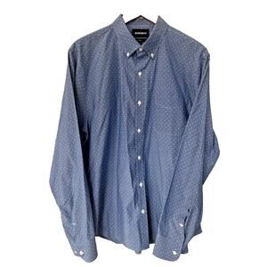 Bonobos Shirt Button Down Top Blue White Swiss Polka Dot Slim Fit SZ XL